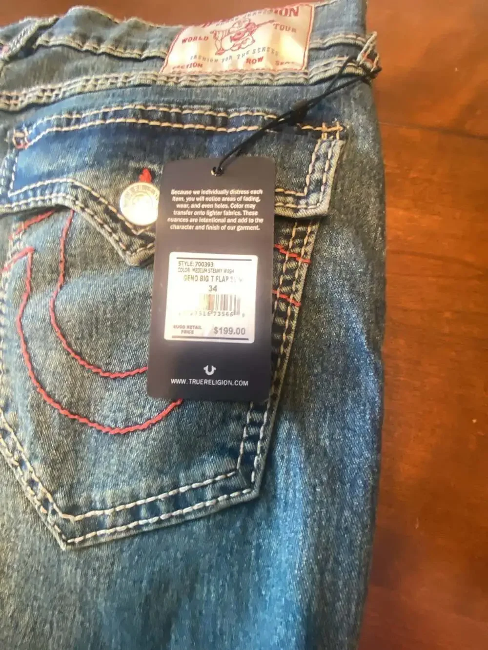 True Religion Geno Relaxed Slim Jeans W34 L32